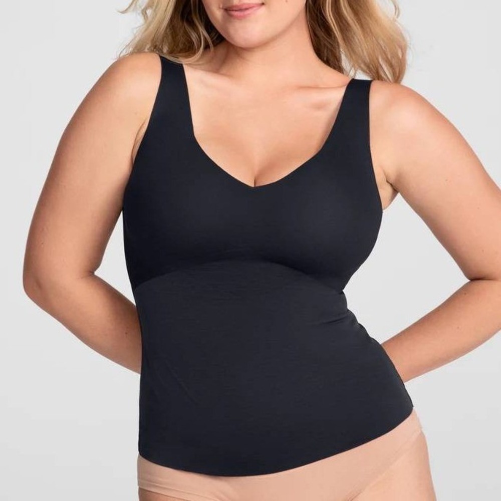 Honeylove LiftWear Tank Black Shapewear Size 1X HLLWT02 Wireless Bra Smoothing